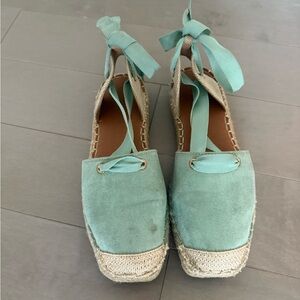 Women's Espadrille Flats in Mint Green